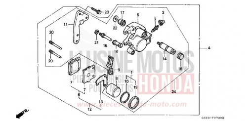 FRONT BRAKE CALIPER CR80RL de 1990